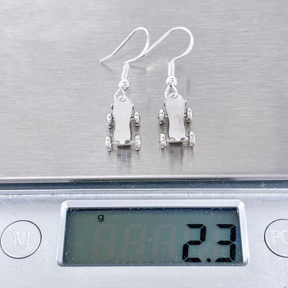 Vintage JMF Sterling Silver 925 Roller Skate Dangle Earrings - Picture 9 of 10